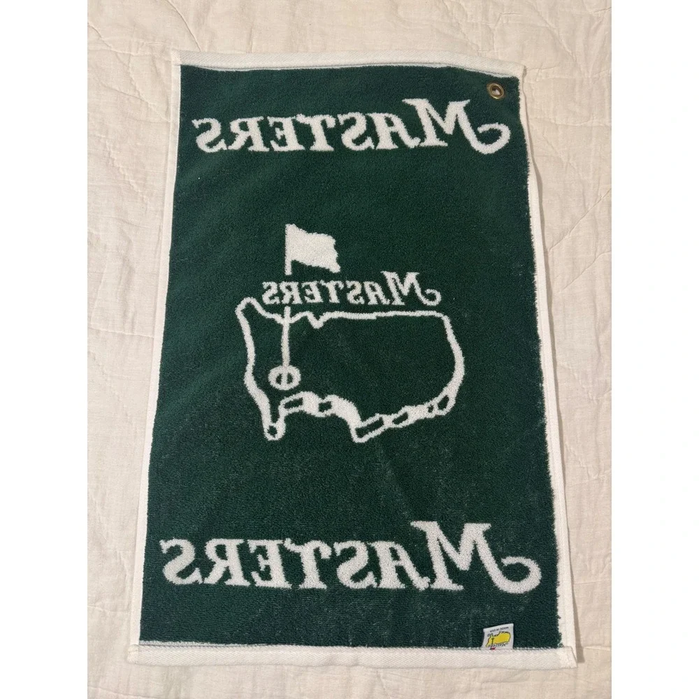 Masters Tournament Golf Caddy Towel Augusta National Green White Made in USA